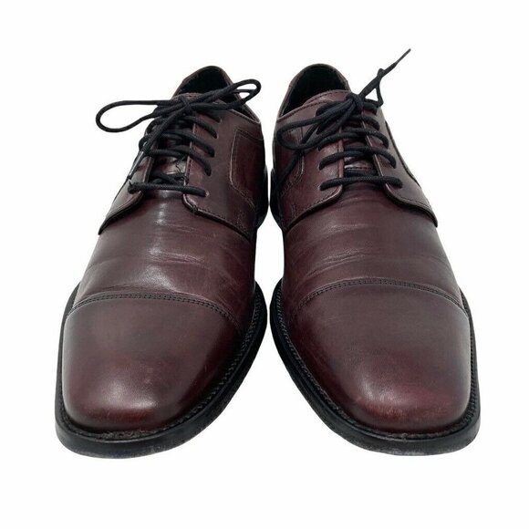 Johnston & Murphy Mens Oxford Dress Shoes Red Leather Cap Toe Low Lace Up 9 WIDE main image 8